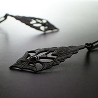 dramatic black gothic victorian mourning earrings