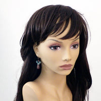 Teal Flower Cluster Earrings with Antiqued Copper Filigree