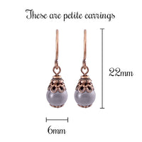 Dainty Lavender Crystal Simulated Pearl Earrings
