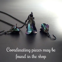 Iridescent Dark Color Shifting Flower Necklace