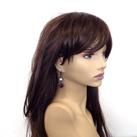 Black and Pearlescent White Seashell Earrings