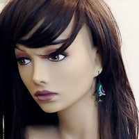 Dark Color Shifting Lucite Flower Earrings