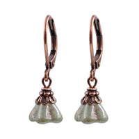 Rustic Green Flower Earrings