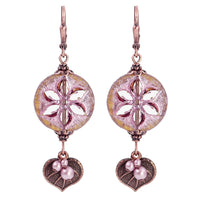 Czech Glass Earrings with Artisan Table-cut Flower Beads