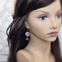 Czech Glass Earrings with Artisan Table-cut Flower Beads