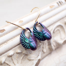 Iridescent Scarab Earrings