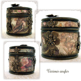 Romantic Floral Decoupage Wood Box various angles