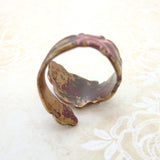Antiqued Pink Victorian Spoon Ring inside view