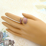 Antiqued Pink Victorian Spoon Ring mannequin view