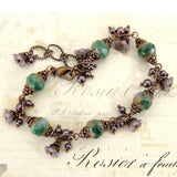 Purple and Green Copper Nature Bracelet