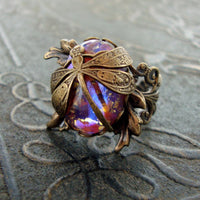 Victorian Dragonfly Filigree Statement Ring