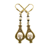 Victorian Ivory Pearl Cabochon Earrings
