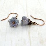 Dainty Lavender Flower Earrings view 2