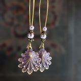 Mauve Patina Victorian Seashell Earrings