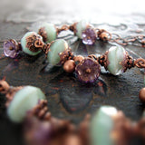 Mint and Lavender Vintage Style Flower Bracelet