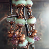 Mint and Lavender Vintage Style Flower Bracelet view 2