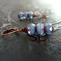 Blue Stacked Rondelle Earrings main image