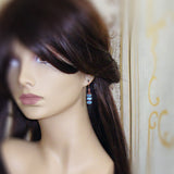 Blue Stacked Rondelle Earrings mannequin view
