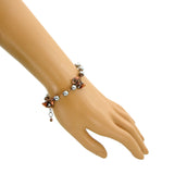 Silver and Copper Floral Cluster Bracelet