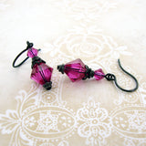 Gothic Fuchsia Crystal Earrings