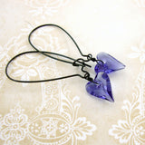 Tanzanite Crystal Heart Earrings view 2