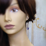 Tanzanite Crystal Heart Earrings mannequin view