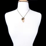 Golden Autumn Crystal Leaf Necklace mannequin