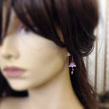 Lavender Faerie Flower Earrings mannequin view