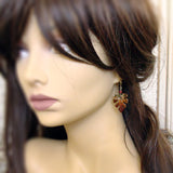 Rustic Autumn Patina Leaf Earrings mannequin view