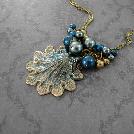 Victorian Mermaid Seashell Necklace view 4