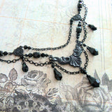 Victorian Mourning Teardrop Chandelier Necklace view 2