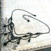 Victorian Mourning Teardrop Chandelier Necklace view 3
