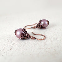 Mauve Pinkish Purple Shabby Earrings