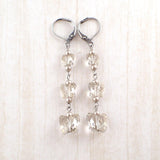 Silver Shade Crystal Butterfly Earrings