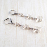 Silver Shade Crystal Butterfly Earrings