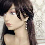 Silver Shade Swarovski Crystal Butterfly Earrings mannequin view