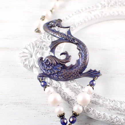 Mythical Sea Creature Bracelet with Pearls