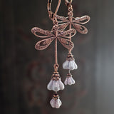 Whimsical Dragonfly Floral Earrings view 2