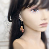 Autumn Patina Oak Leaf Lever-Back Earrings mannequin view