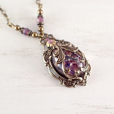 Purple Victorian Cabochon Necklace