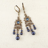 Midnight Blue Chandelier Earrings