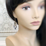 Midnight Blue Chandelier Earrings mannequin view