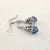 Denim Blue Earrings with Crystals view 2