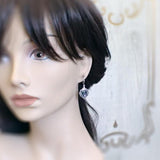 Victorian Style Montana Blue and Silver Earrings mannequin view