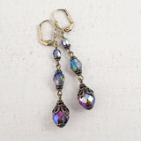 Long Iridescent Antique Style Earrings