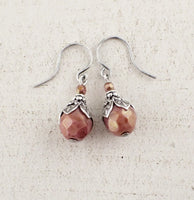 Dusty Rose Dangle Earrings view 2