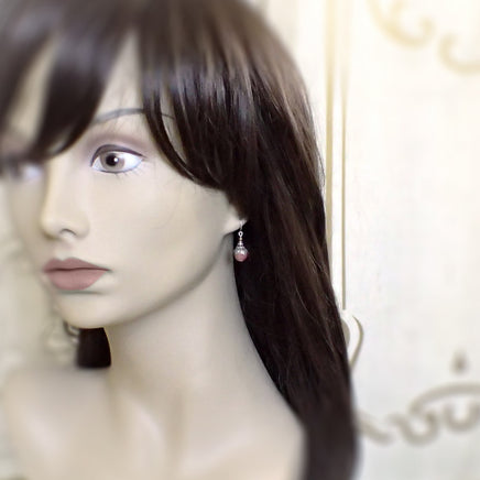 Dusty Rose Dangle Earrings mannequin view