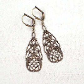 Vintage Style Floral Filigree Earrings