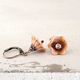 Dusty Rose and Copper Flower Earrings