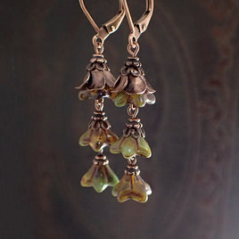 Rustic Multi-Flower Drop Earrings